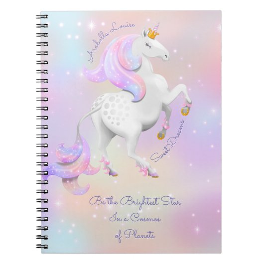 Roze Unicorn Baby Girl Spiral Foto Notitieboek (Voorkant)