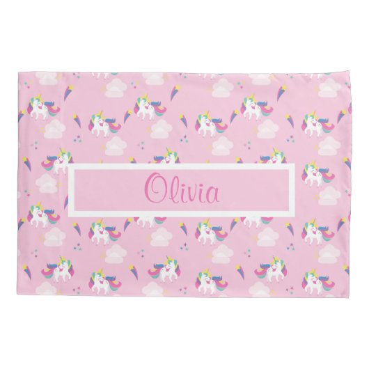 Roze Unicorn Baby Kussensloop (Achterkant)