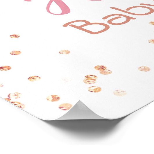 Roze Unicorn Baby shower Welkom Poster (Hoek)