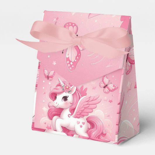 roze unicorn bedankdoosjes (Voorkant Zijde)