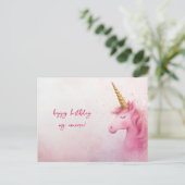 Roze Unicorn Birthday Briefkaart (Staand voorkant)