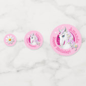 roze Unicorn Birthday Confetti (Voorkanten)