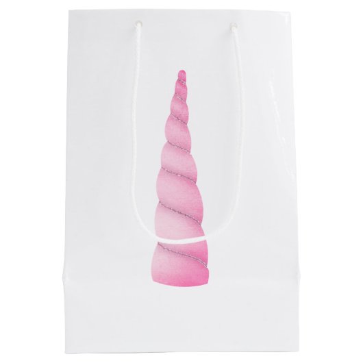 Roze Unicorn Birthday Medium Cadeauzakje (Achterkant)
