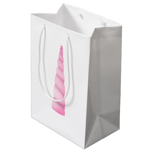 Roze Unicorn Birthday Medium Cadeauzakje (Achterkant Gekanteld)