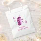 Roze Unicorn Birthday Party Favor Bag Bedankzakje (Geknipt)