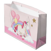 Roze Unicorn Birthday Party Groot Cadeauzakje (Achterkant Gekanteld)