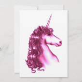 Roze Unicorn Birthday Party Invitation Kaart (Achterkant)