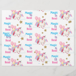 Roze Unicorn Birthday Party scrapbook paper Flyer