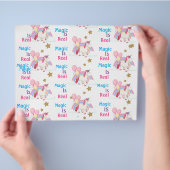 Roze Unicorn Birthday Party scrapbook paper Flyer (Hand)