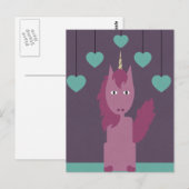 Roze Unicorn Briefkaart (Voorkant / Achterkant)