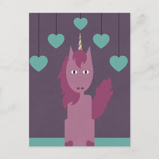 Roze Unicorn Briefkaart (Voorkant)