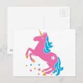 roze unicorn briefkaart (Voorkant / Achterkant)