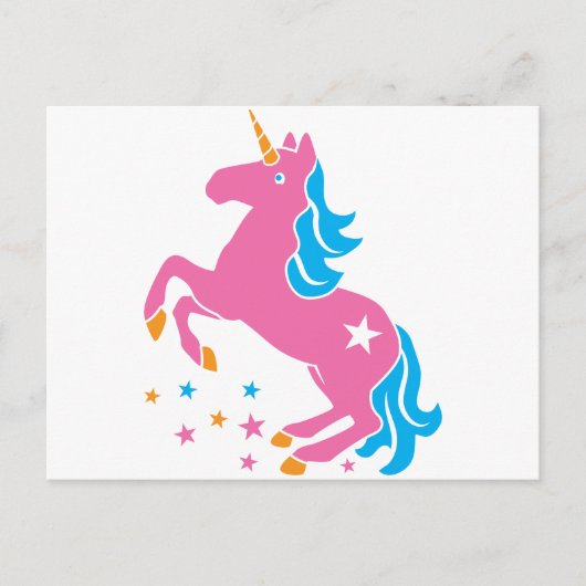 roze unicorn briefkaart (Voorkant)