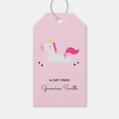 Roze Unicorn Cadeaulabel (Voorkant)