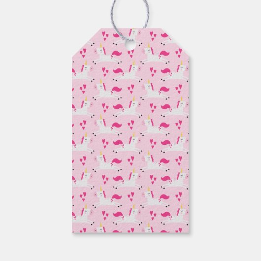 Roze Unicorn Cadeaulabel (Achterkant)