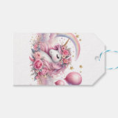 Roze Unicorn Cadeaulabel (Voorkant (Horizontaal))