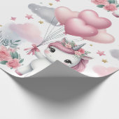 Roze Unicorn Cadeaupapier (Hoek)
