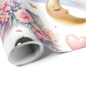 Roze Unicorn Cadeaupapier (Rol Hoek)