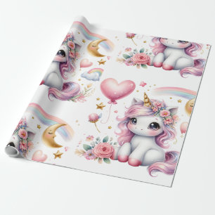 Roze Unicorn Cadeaupapier