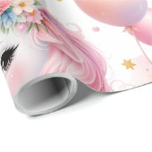 Roze Unicorn Cadeaupapier (Rol Hoek)