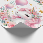Roze Unicorn Cadeaupapier (Hoek)