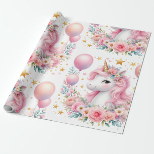 Roze Unicorn Cadeaupapier