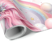 Roze Unicorn Cadeaupapier (Rol Hoek)