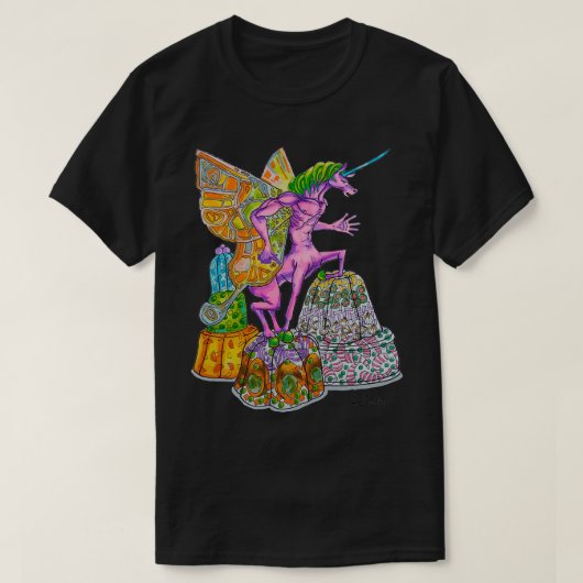 Roze Unicorn Centaur Butterfly Jello Molds T-shirt (Design voorkant)