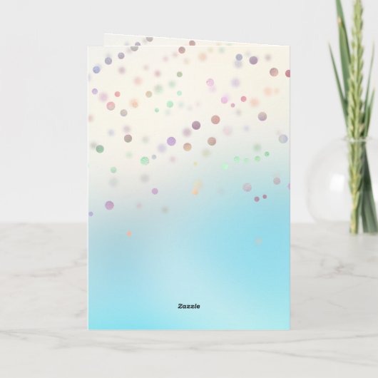 Roze Unicorn Confetti Persoonlijke naam Kaart (Achterkant)