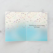 Roze Unicorn Confetti Persoonlijke naam Kaart (Binnen)