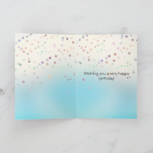 Roze Unicorn Confetti Persoonlijke naam Kaart (Binnen)