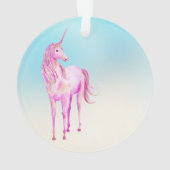Roze Unicorn Confetti Persoonlijke naam Ornament (achterkant)