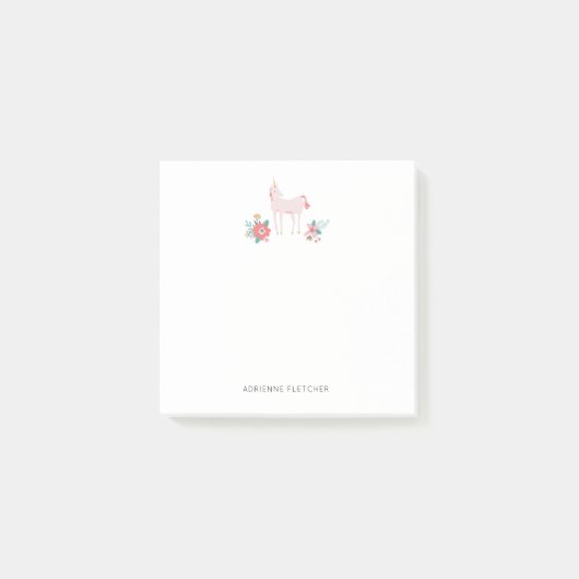 Roze Unicorn Custom Post-it® Notes (Voorkant)