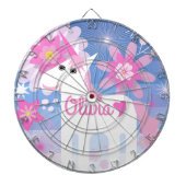 roze Unicorn dartboard Dartbord (Voorkant)