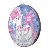 roze Unicorn dartboard Dartbord (Voorkant Rechts)