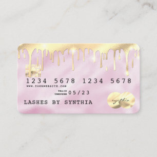 Roze Unicorn Driving Creditcard Gold Visitekaartje