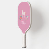 Roze Unicorn en persoonlijke naam Pickleball Paddle (Links)