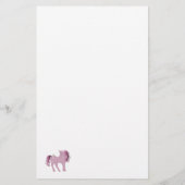 Roze Unicorn en Stars Stationery Briefpapier (Achterkant)