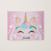  roze Unicorn 🦄 Face Legpuzzel (Horizontaal)