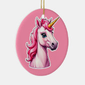 Roze Unicorn Fantasy Keramisch Ornament (Rechts)