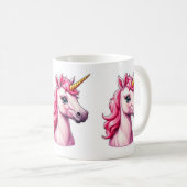 Roze Unicorn Fantasy Koffiemok (Voorkant rechts)