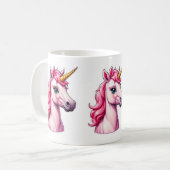 Roze Unicorn Fantasy Koffiemok (Voorkant links)