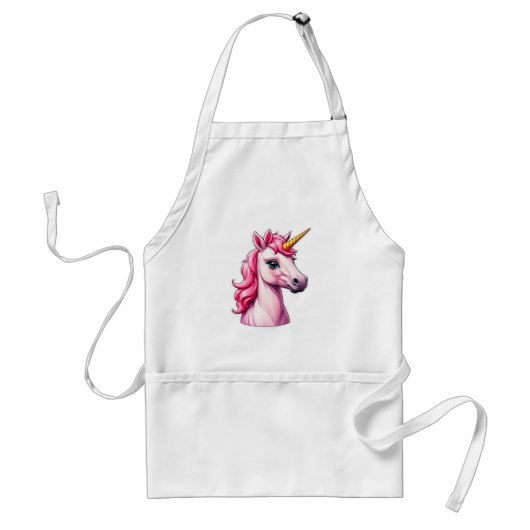 Roze Unicorn Fantasy Standaard Schort (Voorkant)
