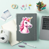Roze Unicorn Fantasy Sticker (iPad Cover)