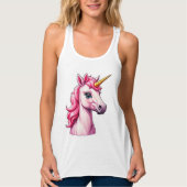 Roze Unicorn Fantasy Tanktop (Voorkant)