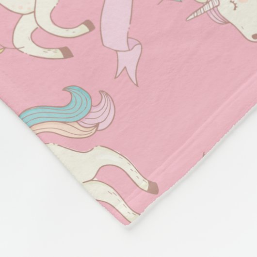 Roze Unicorn Fleece Deken (Hoek)