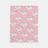 Roze Unicorn Fleece Deken (Voorkant)