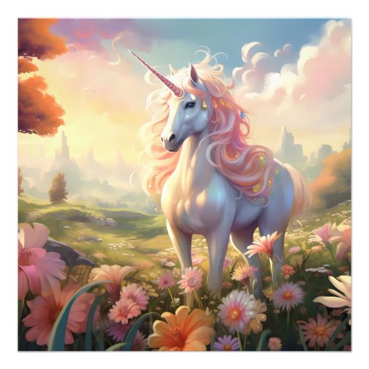 Roze Unicorn Foto Afdruk (Voorkant)