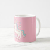 Roze Unicorn gepersonaliseerd Koffiemok (Voorkant rechts)