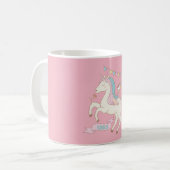 Roze Unicorn gepersonaliseerd Koffiemok (Voorkant links)